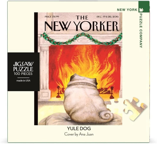 New York Puzzle Company - New Yorker Yule Dog Mini - 100 Piece Jigsaw Puzzle for Family Game Nights by Ana Juan