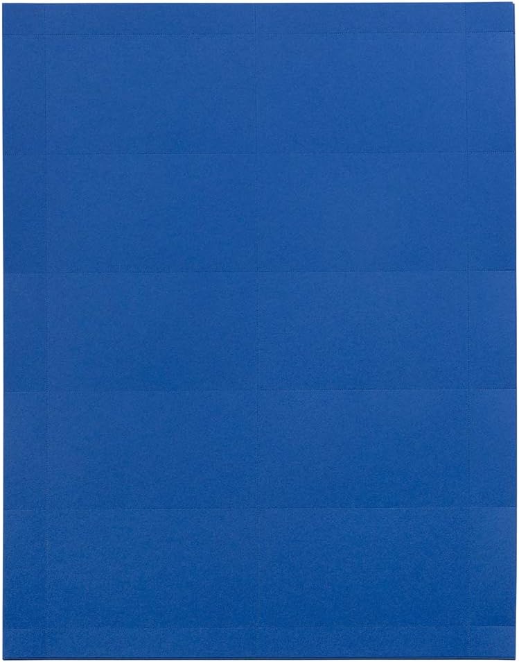 JAM PAPER Printable Business Cards - 3 1/2 x 2 - Presidential Blue - 100/Pack