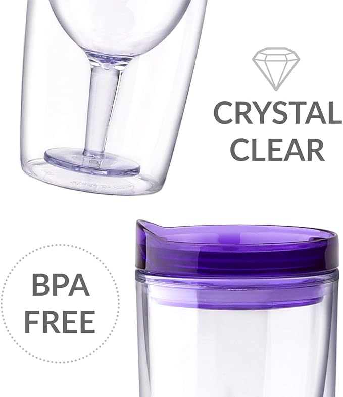 Cupture Insulated Wine Tumbler Cup With Drink-Through Lid - 10 oz, 8 Pack