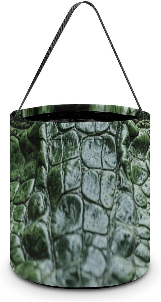 Halloween Candy Bucket - Green Crocodile Trick Or Treat Candy Bag, Gift Bag for Party Favor Supplies