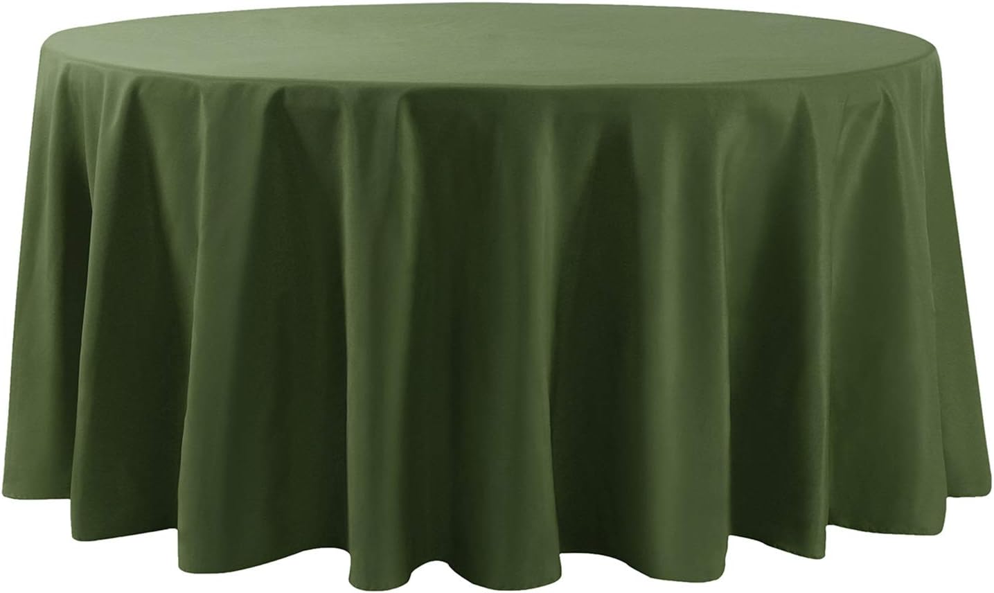 Cupuamon 120 inch Round Tablecloth Washable Polyester Table Cloth Decorative Table Cover for Wedding Party Dining Banquet（120 inch,Willow）