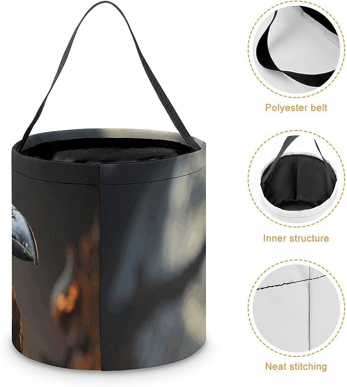 Halloween Candy Bucket - Frightening Halloween Crow Trick Or Treat Candy Bag, Gift Bag for Party Favor Supplies