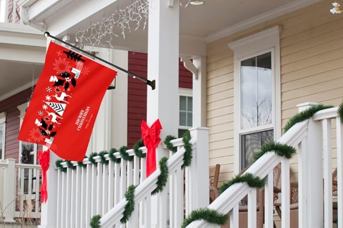 AGAS Christmas Flag 3x5 Outdoor, Merry Christmas and Happy New Year Flags with Brass Grommets - 200 Denier Nylon Large Welcome Signs Banners Gifts for Outdoor Wall Decorations For Winter Holiday Parties, Home Decor, Shops