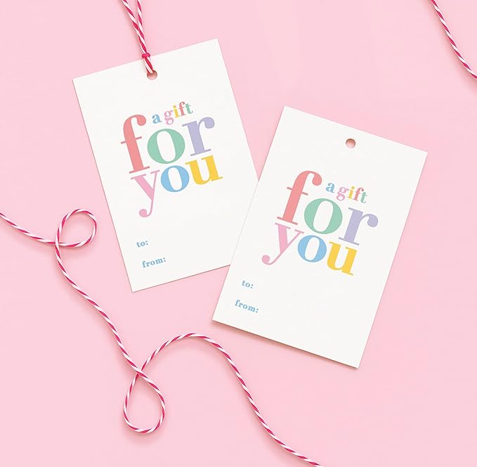 50-Pack Gift Tags - “A Gift for You” | Holiday, Christmas, Gifts, and Birthday Tags | Personalized Labels for Presents | Women-Owned Business
