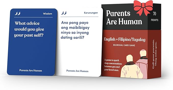 Parents Are Human, Relationship Cards, Get to Know Each Other Better, Parents, Families, Teens & Kids Relationship Building, Light & Deep Questions, 70 Questions & Activity Cards, English + Filipino