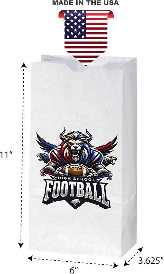 Flexicore Packaging Custom Printed White SOS Popcorn Paper Bags(10 to 1,000 QTY) (White, 6"x3.625"x11")