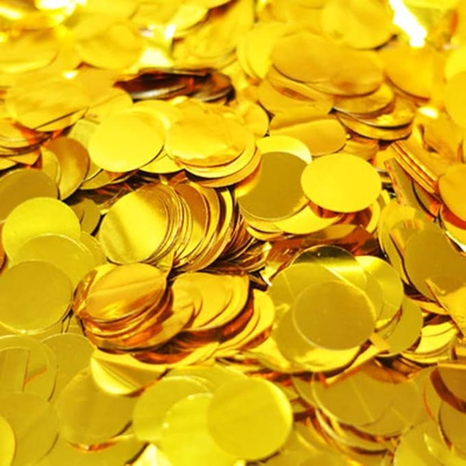 Gold Confetti 15mm Tissue Paper Confetti Glitter 5000 pcs for Wedding Party Decoration or Filled Balloons