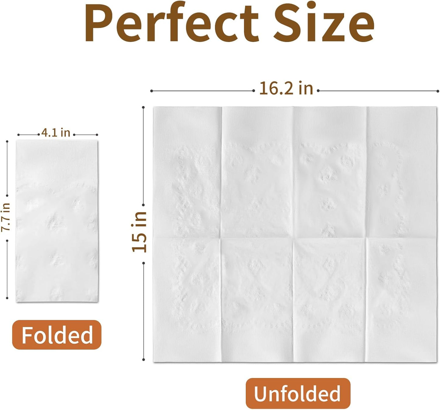 Disposable Napkins, 2-Ply 1200 Count Paper Dinner Napkins, White Napkins Bulk for Wedding Party Bathroom and Everyday Use (16.2" X 15")
