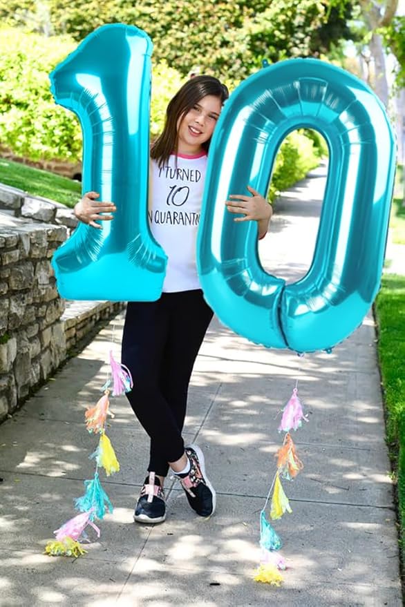 40 Inch Large Numbers Balloon, 4 Light Blue Ballon for 4th 14 40 44 Birthday Party, Balloon 4 Number for Graduations Wedding Supplies