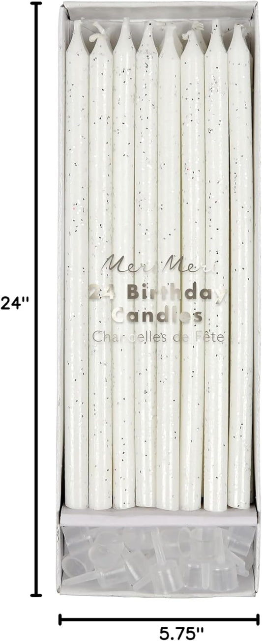 Meri Meri Glitter Birthday Candles (Pack of 24), 5.75" Tall, Unscented Meri Meri Candles
