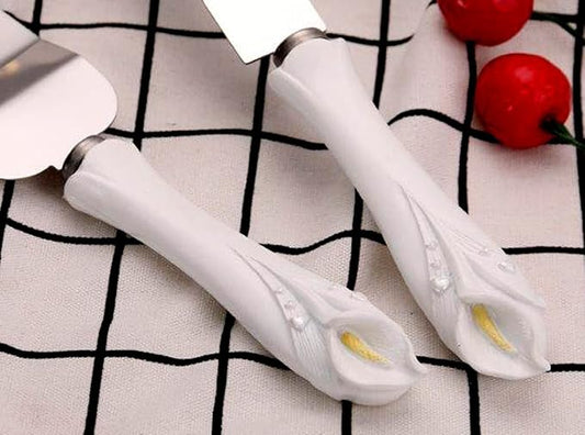 GIFTS INFINITY Personalized Wedding Cake Knife and Server Set with Engraving – Cake Cutting Utensil Set, Keepsake Gift for Wedding, Anniversary, Reception, Birthday & Other Occasions (Lily)