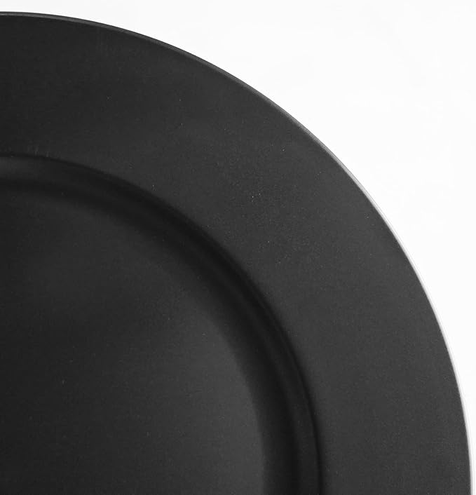 Black Charger Plates, Set of 6 Serving Charger Plate for Dinner Table, Wedding, Events Plate Chargers - 13 Inch