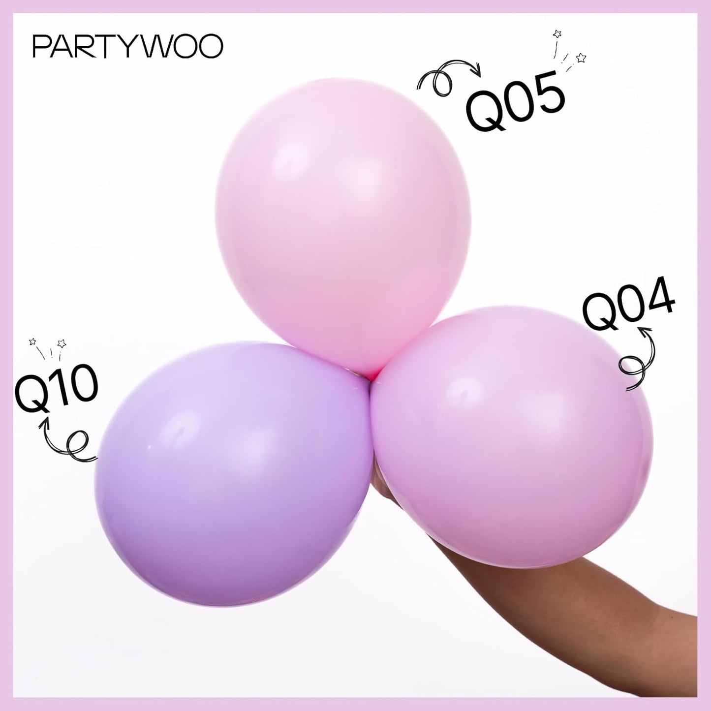 PartyWoo Pink Balloons 100 pcs Different Sizes of 36 18 12 10 5 Inch Lilac Pastel Pink Purple Latex Helium Balloon Arch Kit Garland for Baby Shower Butterfly Birthday Party Decorations Pink-Q04