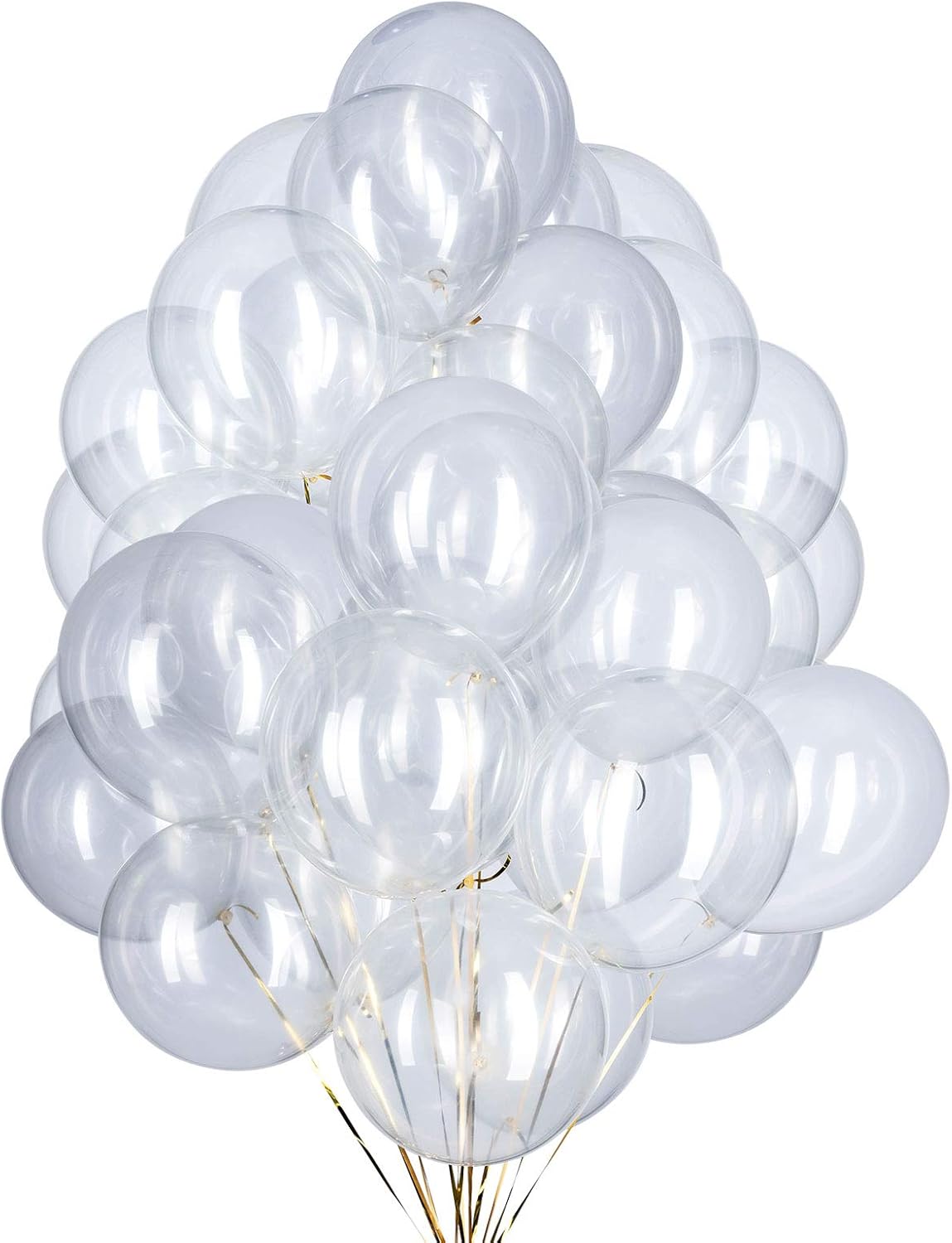 12 Inch Clear Balloons Party Latex Helium Transparent Balloon,Pack of 50