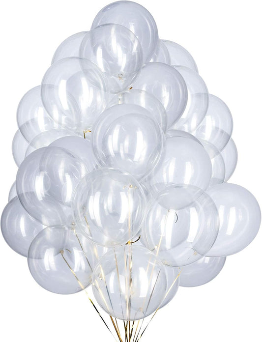 12 Inch Clear Balloons Party Latex Helium Transparent Balloon,Pack of 50
