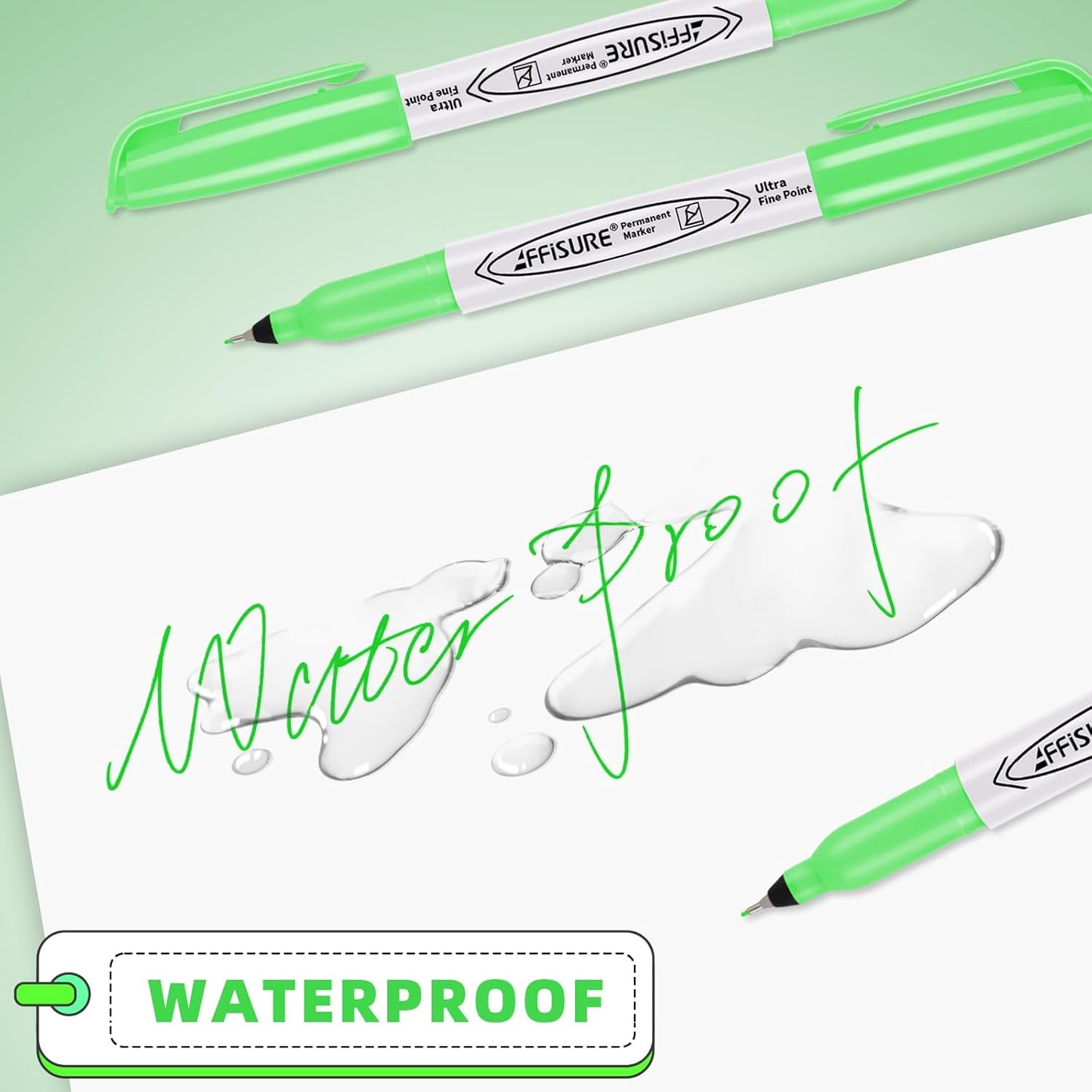 Green Ultra Fine Point Permanent Markers, 20 Pack, 0.4 mm, Precision Extra Fine Tip for Detailed Writing, Art, Crafts & Labeling on Paper, Plastic, Glass, Metal, Waterproof, Fade-Resistant Ink ﻿