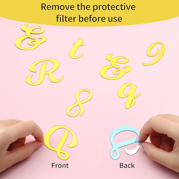 64 Pcs Gold Acrylic Cake Toppers Letters and Numbers, Mirror A-Z Alphabet & 0-9 Numbers for Personalized Cake Decorations, Birthday Wedding Baby Shower Party Picks