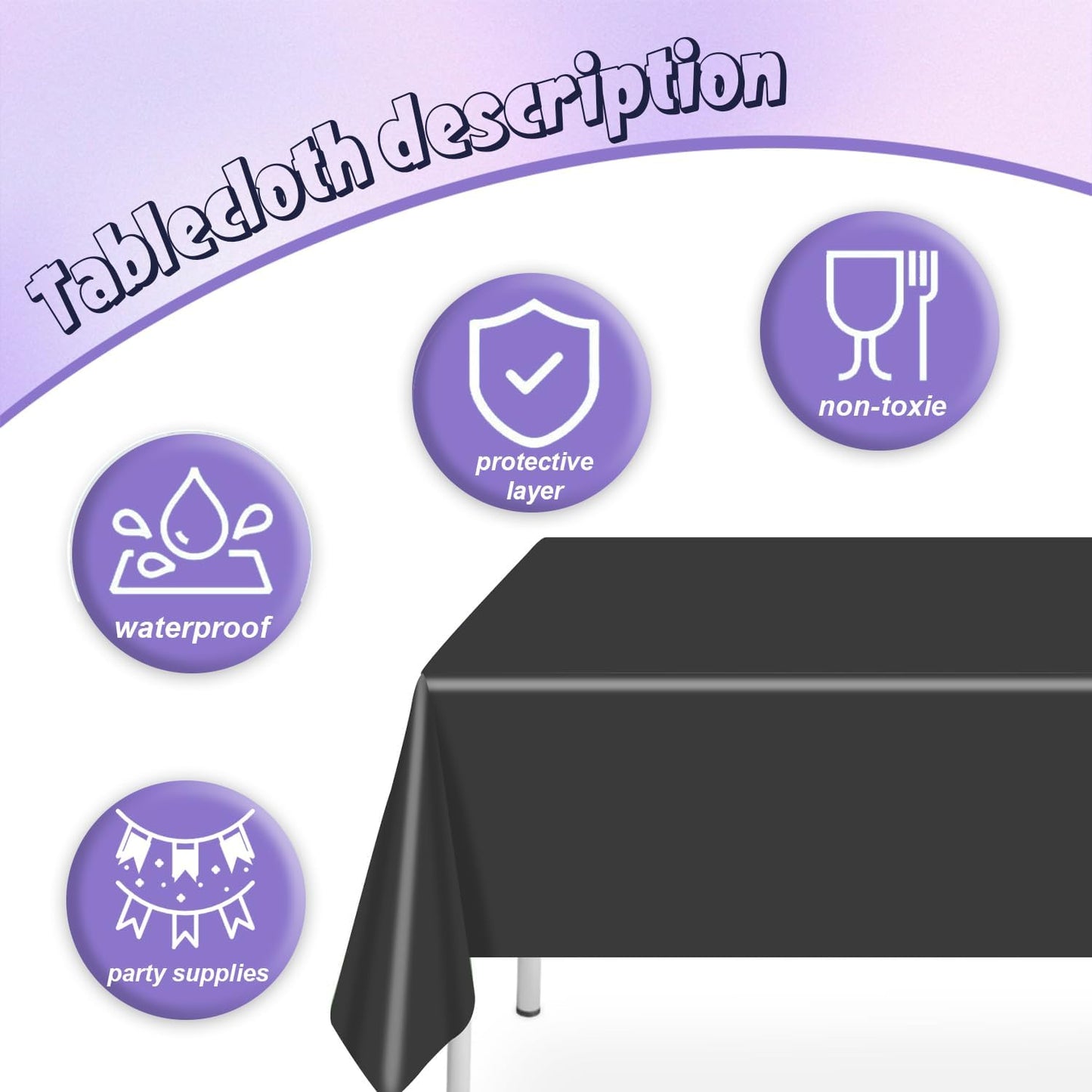 141pcs Retirement Party Decorations,Black and Purple Party Disposable Tableware,Includes Dinner Plate Dessert Plate Paper Napkin Cup Knife Fork Straws Tablecloth Black Purple Retirement Supplies set