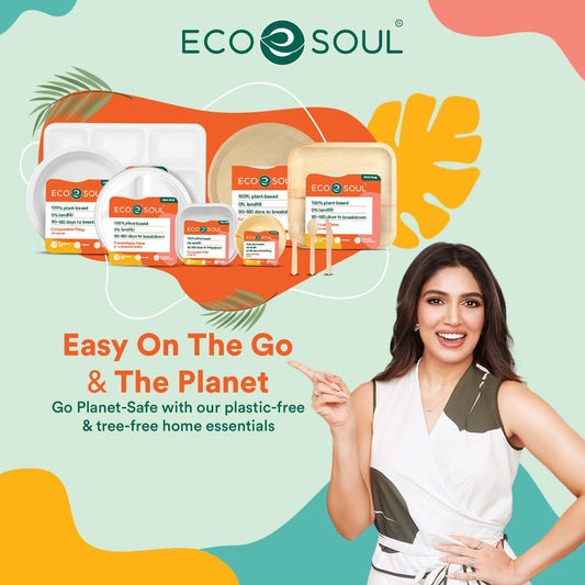 ECO SOUL 100% Compostable 16 Oz Soup Bowls [50-Pack] Disposable dessert bowls I Heavy duty paper bowl I Eco-friendly salad bowl I Biodegradable large Bowls
