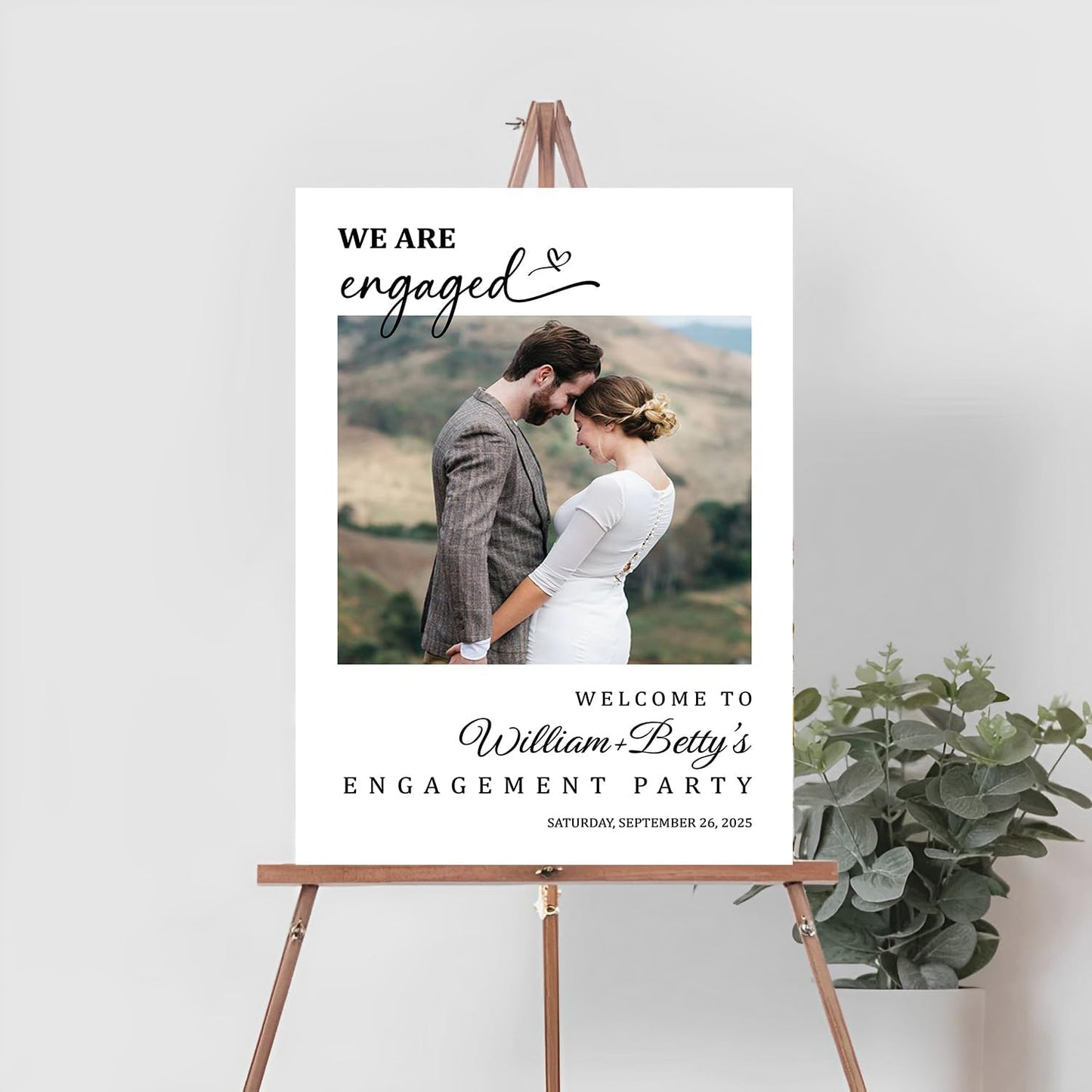 We're Engaged Sign - Perfect for Photos & Parties, Engaged Decorations for Your Special Day
