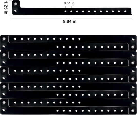 Black Plastic Wristbands-500 Pack Colored Identification Wristbands for Events, Waterproof Lightweight Security Vinyl Wristbands for Party Concert Club Festival Entrance Admission