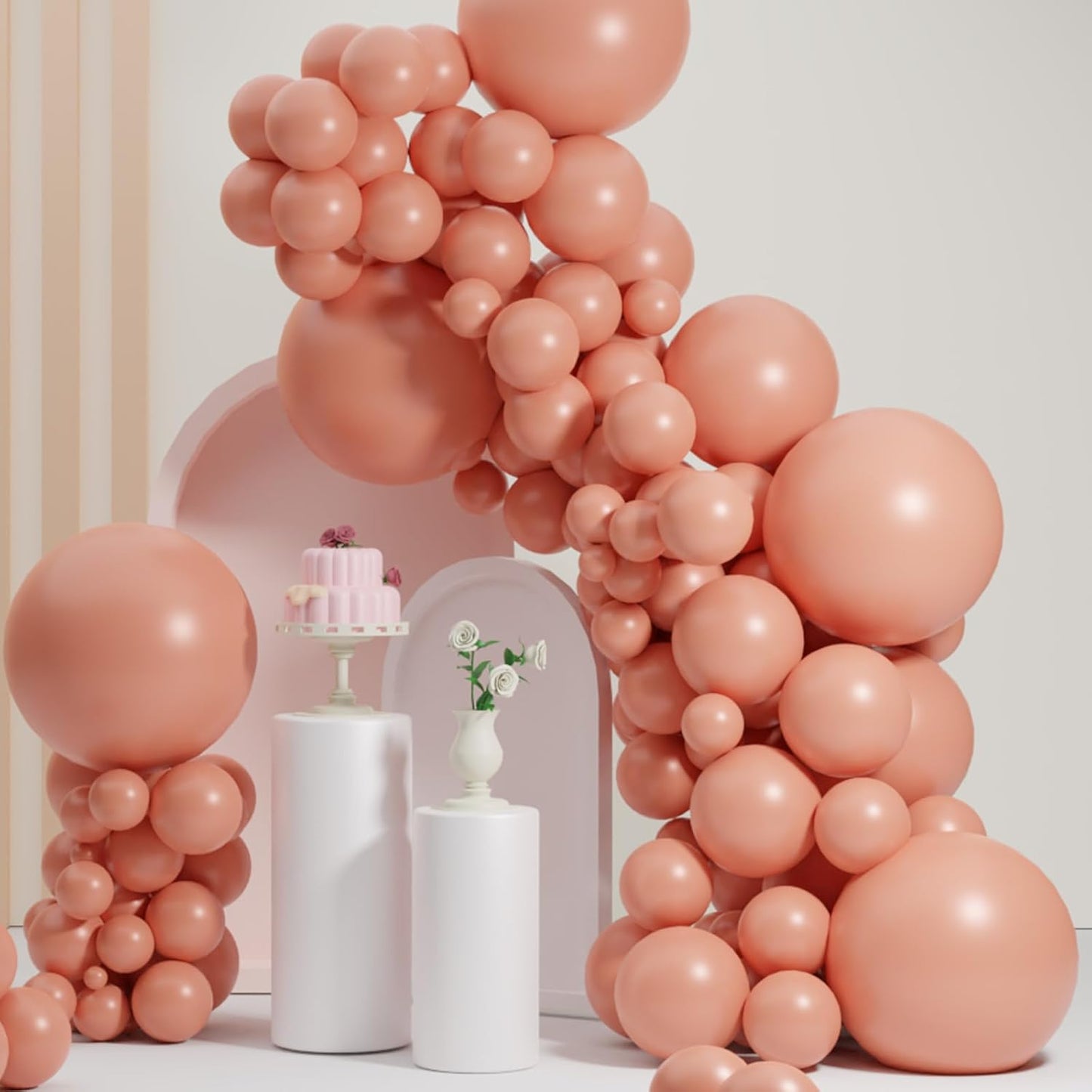 Retro Pink Balloons, Scmdoti Boho Pink Balloons Different Sizes 18 12 10 5 Inches, Rosewood Balloon Garland Arch for Boho Party Birthday Baby Shower Bridal Shower Wedding Decorations(RetroPink)