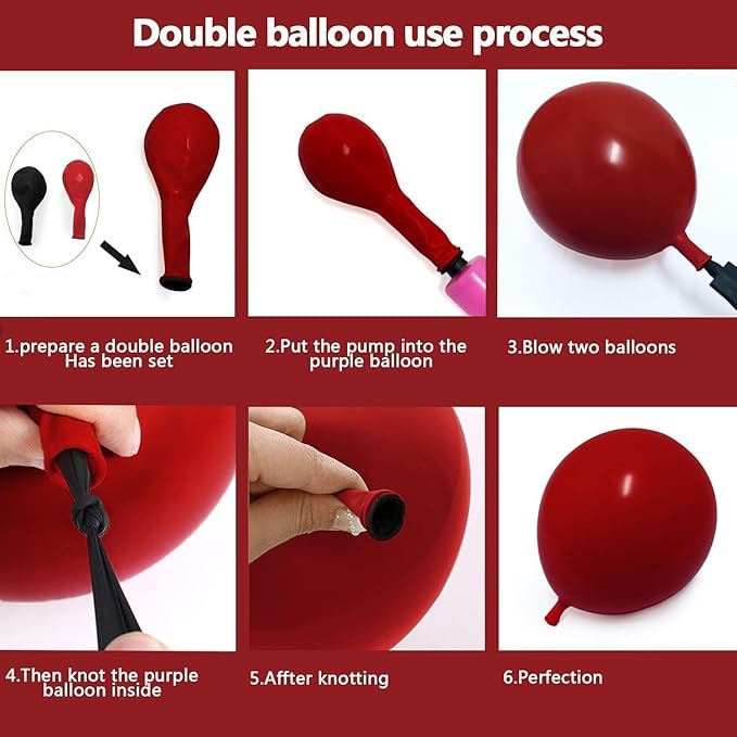 Red Balloon Garland Double Stuffed Dark Red Brown Burgundy Balloons Tan Nude White Sand Latex Balloon Arch Kit for Western Cowboy Farm Birthday Bridal Wedding Mother's Day Party Decorations