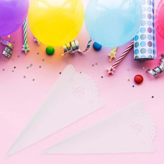20PCS Transparent Hollow Confetti Holders, Flower Confetti Paper, Petal Cones Cone Stand, Craft Paper Petal s for Weddings and Parties, Perfect for Candy Buffets and Flower s