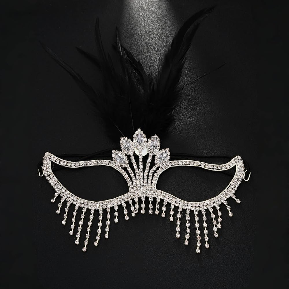 Bling Rhinestone Masquerade Mask For Women Ball Costume Crystal Face Mask Carnival Jewelry