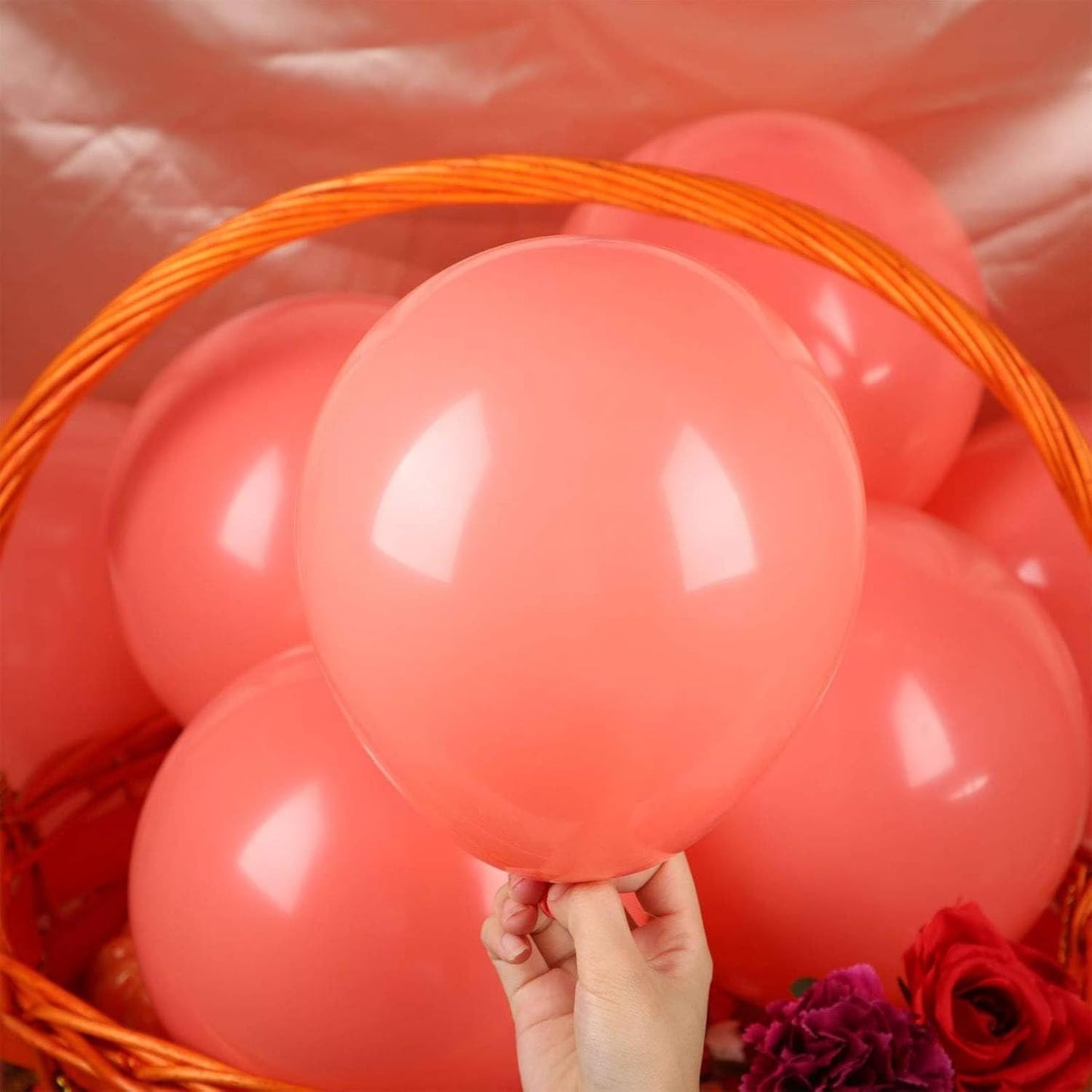 Hestya 100 Pieces 10 Inch Coral Balloons Latex Party Balloons Arch Garland Kit for Weddings, Bridal Shower, Graduation, Anniversary, Birthday Party Decoration
