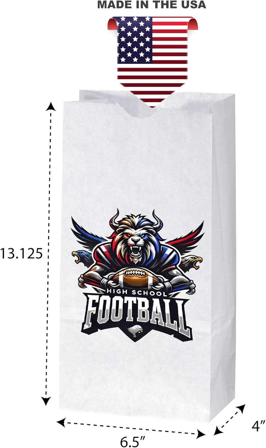 Flexicore Packaging Custom Printed White SOS Popcorn Paper Bags(10 to 1,000 QTY) (White, 6.5"x4"x13.125")