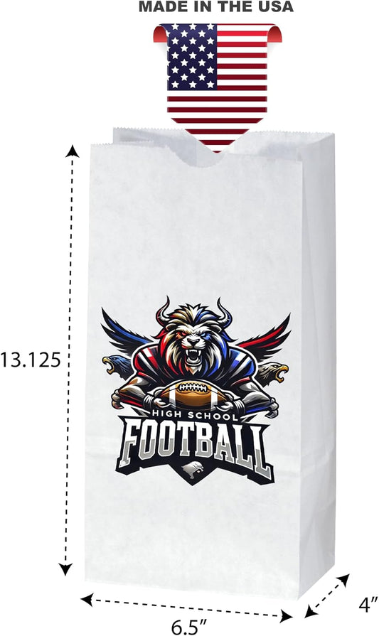 Flexicore Packaging Custom Printed White SOS Popcorn Paper Bags(10 to 1,000 QTY) (White, 6.5"x4"x13.125")