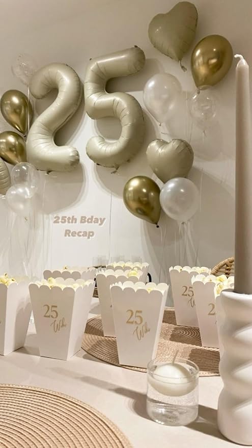 12 Balloon Number, 40 Inch Cream Large Number Balloons Birthday Gift for 12 21 Years Old, Maylar Balloon Decorations for Wedding Engagement Graduations Memorial Day's