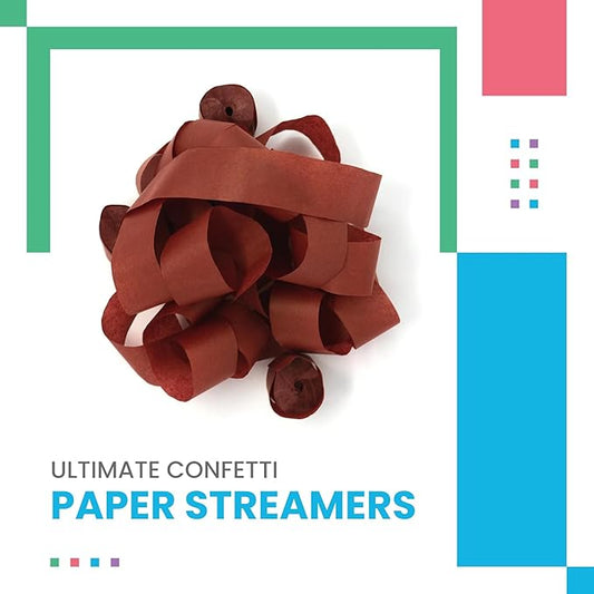 Ultimate Confetti - Maroon Tissue Paper Streamers - 20 Rolls (1" x 30')