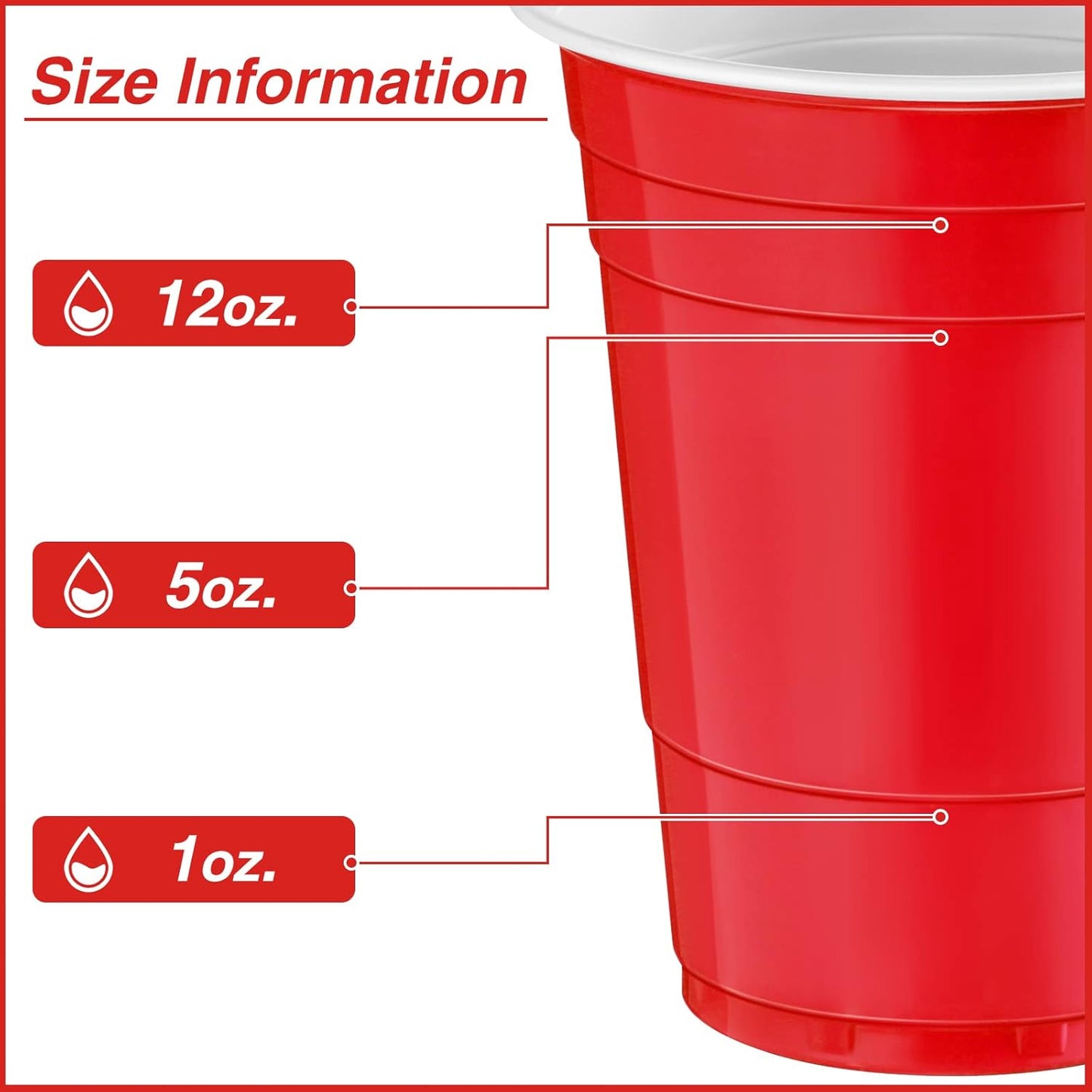 Lounsweer 100 Pack 16 Ounce Christmas Plastic Party Cups Disposable Heavy Duty Drinking Water Cups for Holiday Christmas Festival Wedding New Year Birthday Party Supplies(Red)