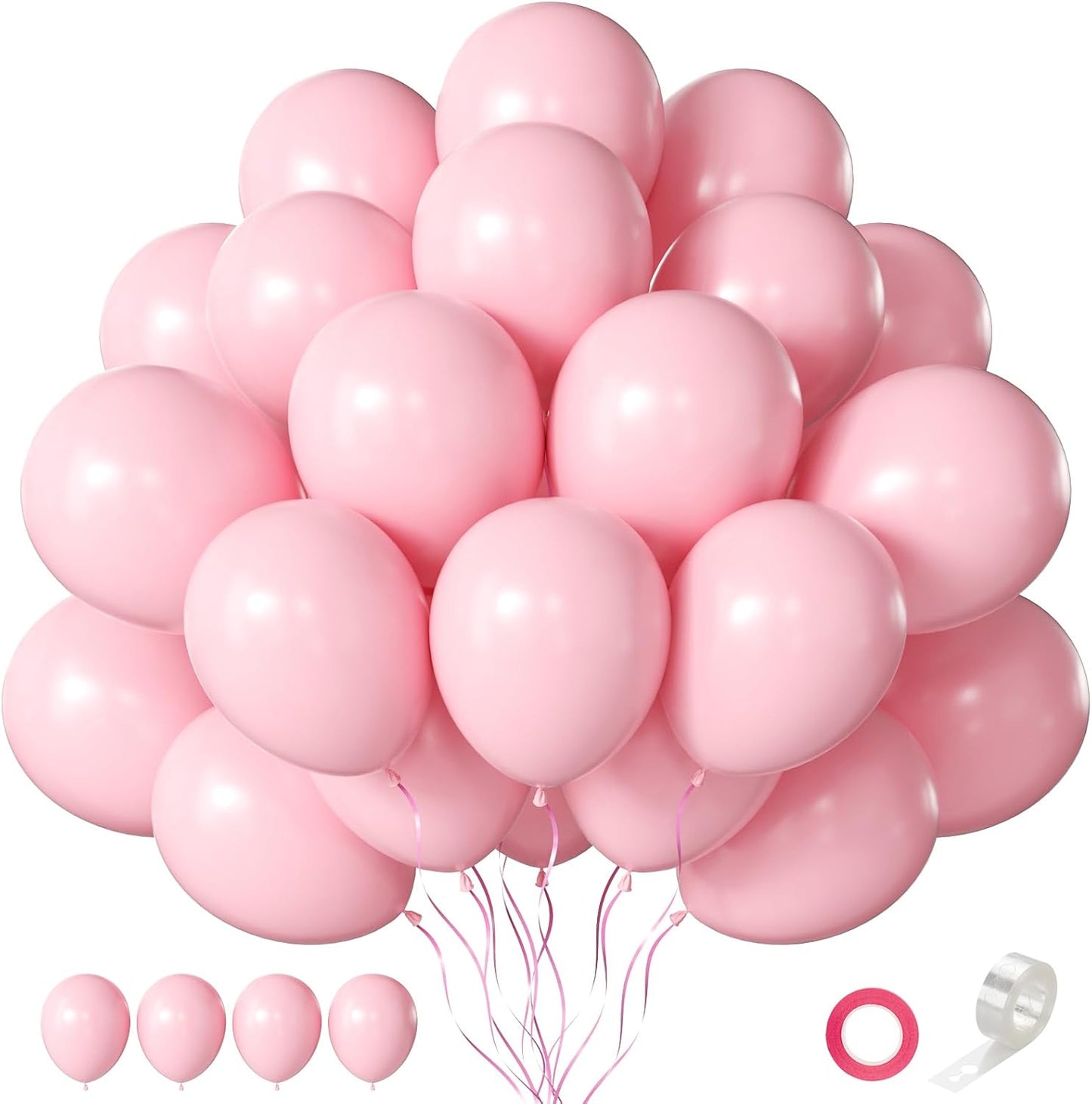 Pink Balloons 60 Pcs Light Pink Balloons 12 Inch Baby Pastel Pink Balloon for Arch Garland Birthday Party Baby Shower Gender Reveal Bridal Shower Wedding