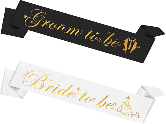 Bride To Be Sash Groom To Be Sash Set Bachelor Party Decorations Bride And Groom Gifts Bridal Shower Decorations Bachelorette Party Decorations Wedding Decorations Engagement Party Decorations