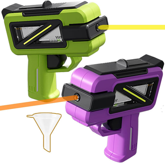 2 Pcs Alcohol Shooter for Party with Funnel and Games Manual, 4 oz Beverage Shotgun, Long Range 16 ft Stream for Bachelor Party, White Elephant Gifts(Purple+Green)