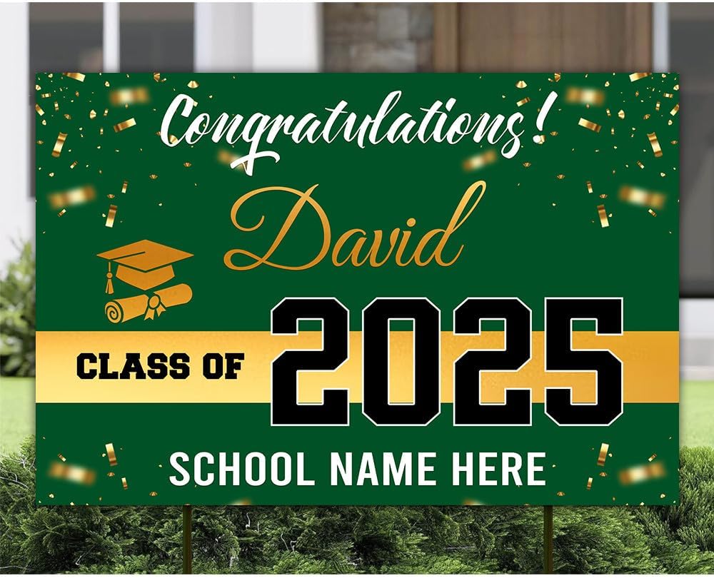 Personalized Graduation Yard Signs, Class of 2025 Sign, Graduation Senior Sign 2025, Graduate Yard Sign, Graduation Decorations Sign, High School Grad, College Graduation Sign #3