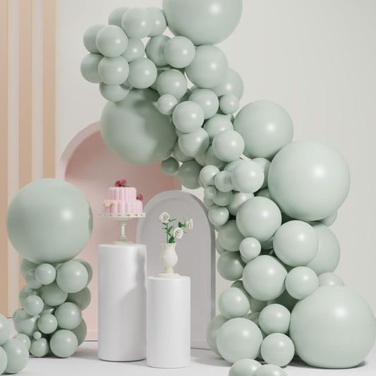 Pale Green Balloons, Scmdoti Light Greens Balloons Different Sizes 18 12 10 5 Inches, Green Balloon Garland Arch for Safari Party Birthday Baby Shower Bridal Shower Spring Decorations(PaleGreen)