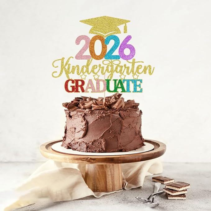 Kindergarten Grad Cake Topper,2026 Graduation Cake Topper,Peace Out Kindergarten Next Stop 1st Grade cake Decorations,2026Kindergarten Graduation Party Decorations Supplies