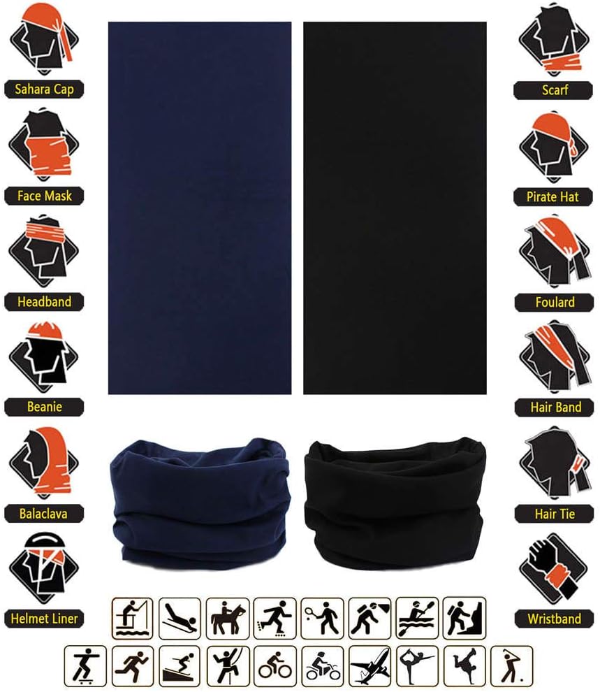 Headband Neck Gaiter Head Wrap Headwear Face Mask Magic Scarf Bandana for Men and Women