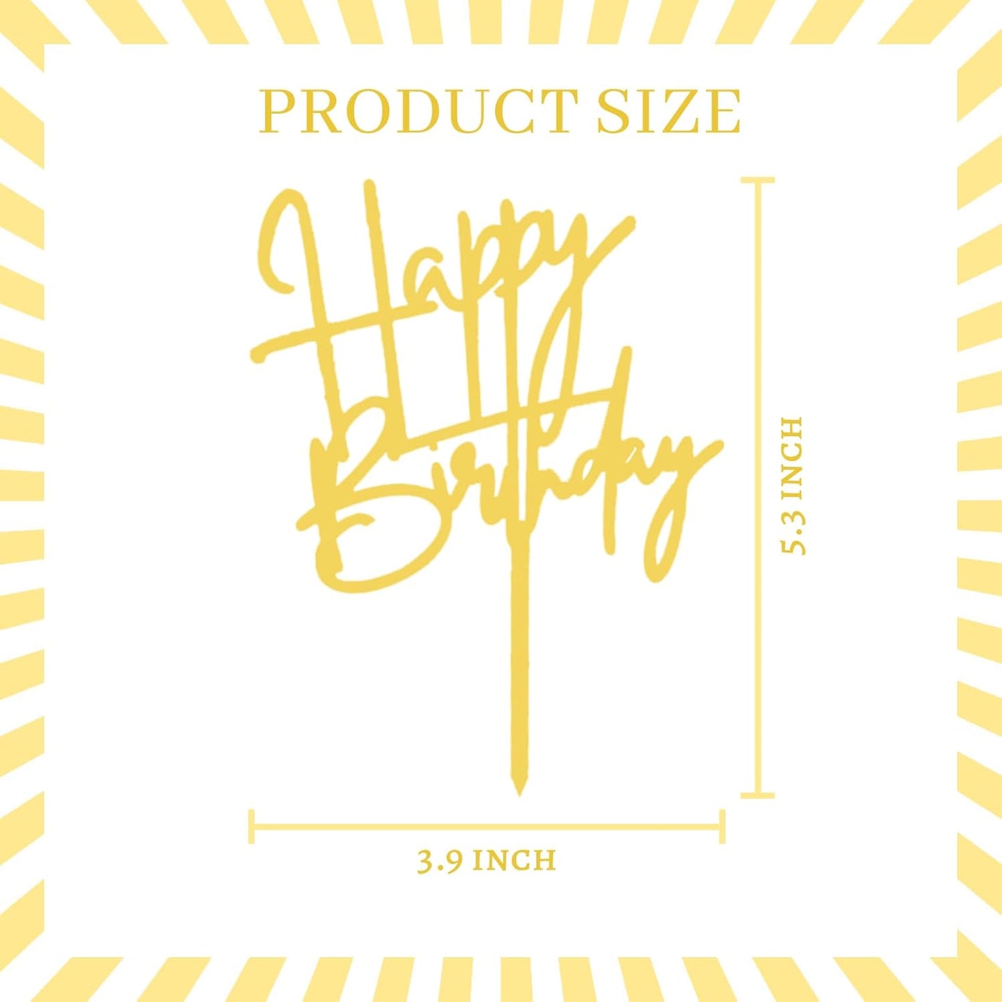ZHENGYE Gold Acrylic Happy Birthday Cake Topper Cupcake Topper Decorations for Baby Shower Children or Adults Birthday Cake Decoration Supplies(Gold 16)