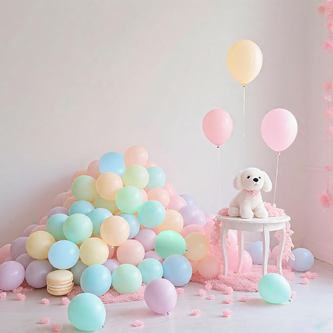 5 Inch Pastel Balloons Assorted Colors - 160pcs Small Latex Ballons Bulk Pastel Rainbow Balloons for Balloon Arch Garland, Gender Reveal Decorations, Birthday Party Decorations,globos color pastel