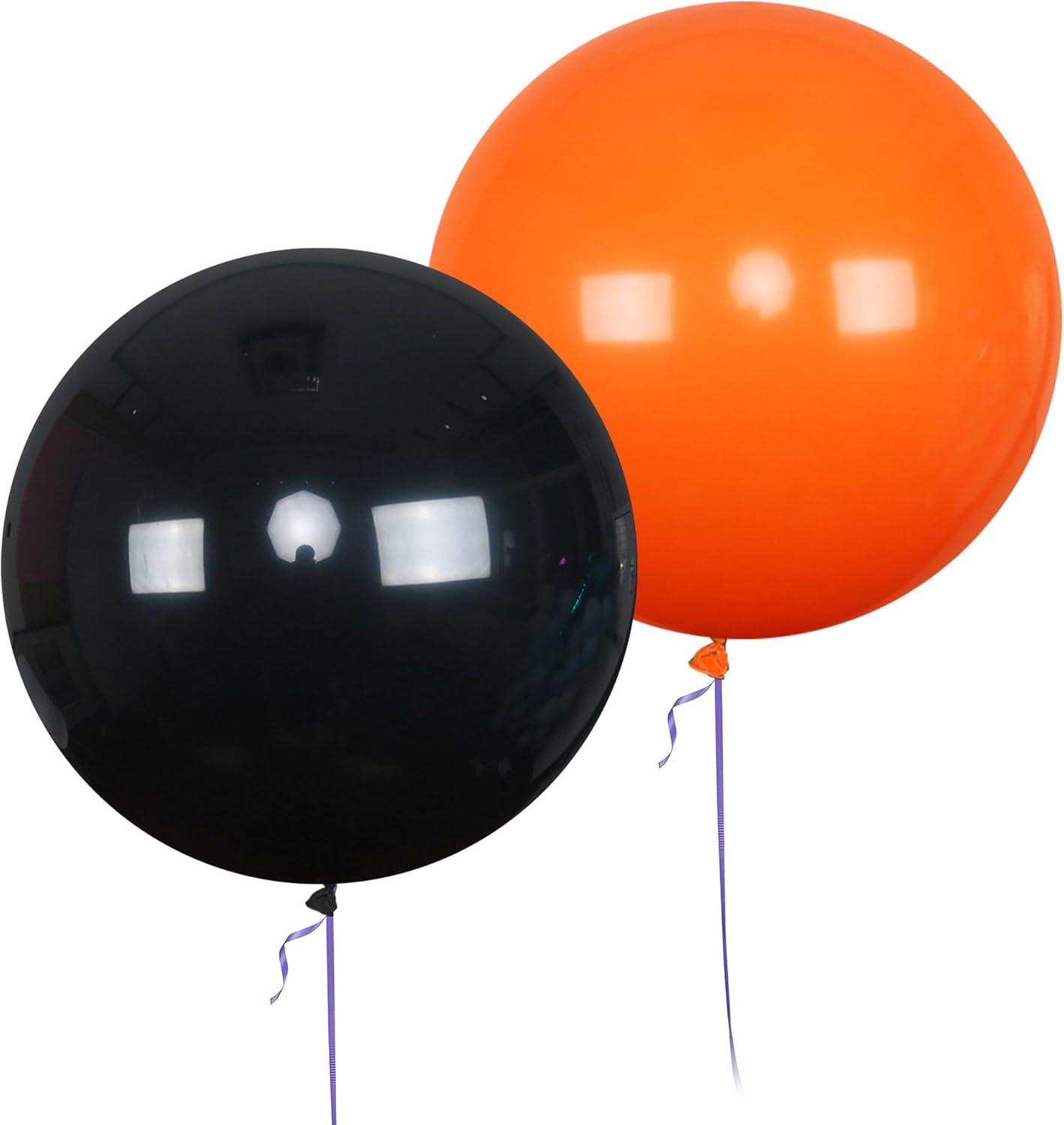 AZOWA 24 Inch Black and Orange Balloons 16-Count Large Latex Round Balloons for Party Wedding Birthday Baby Shower Decoration (Black and Orange, 16 Pcs)