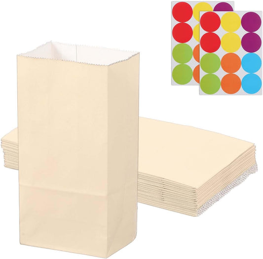 PATIKIL Party Favor Bag, 24 Pcs 3.5x2.4x7.1 Inch Mini Paper Candy Bags Gift Treat Celebration Halloween Goody Birthday Wedding Party with Stickers, Soft Orange