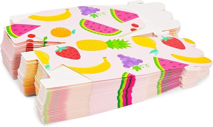 Sparkle and Bash Tutti Frutti Treat Boxes - 3.5 x 2.75 In, 36 Count, Assorted Colors - Fruit Party Favor Boxes for Tutti Frutti Birthday Favors