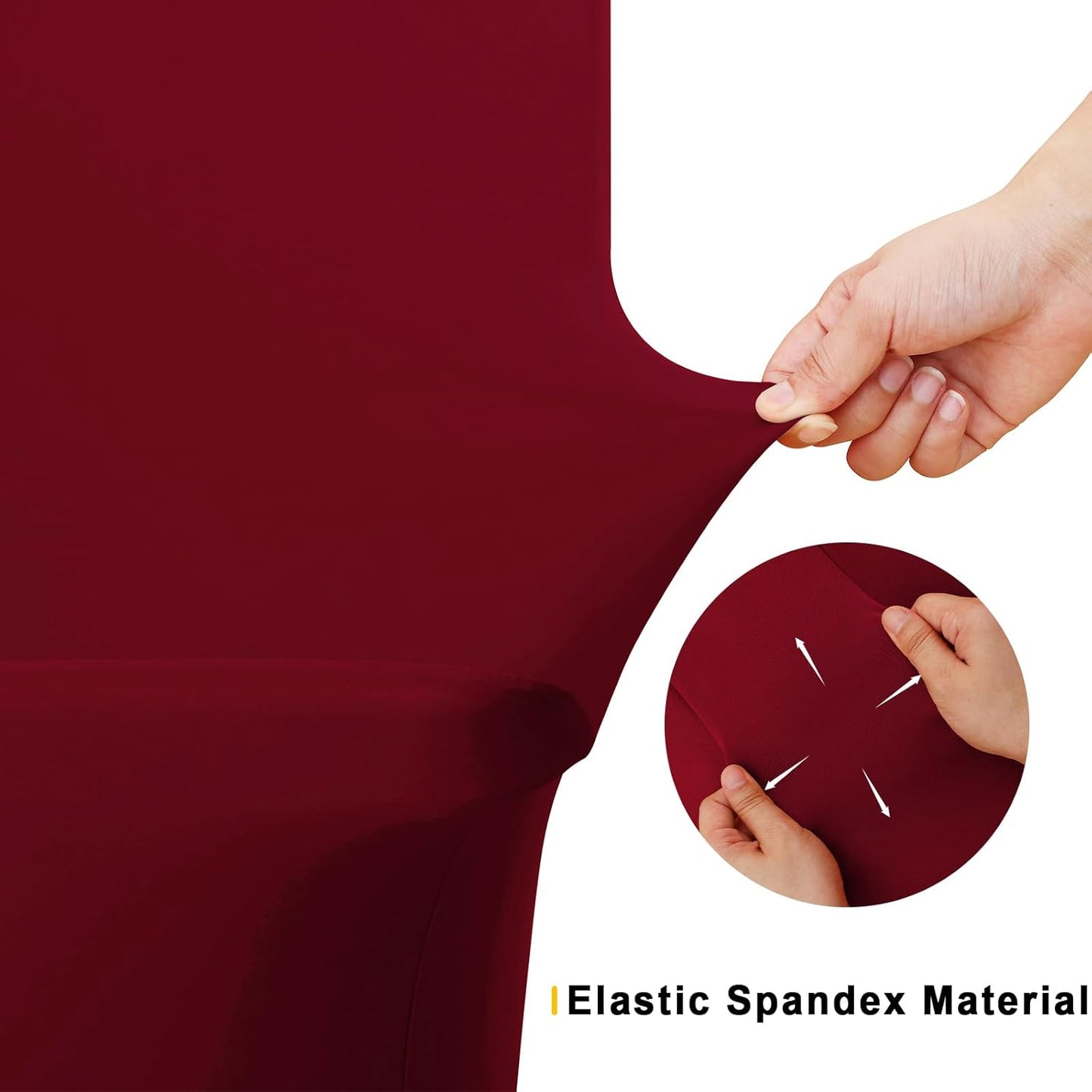 Smiry 2 Pack Spandex Table Cloth 4FT, Elastic Fitted Stretch Tablecloths, Washable and Wrinkle Free Rectangular Patio Table Cover for Outdoor, Wedding, Banquet & Parties (Wine Red, 48Lx30Wx30H Inch)