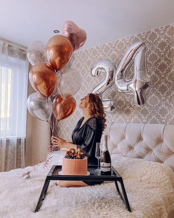 Silver 4 Balloon, Number Balloons 40 Inch, 4th Silver Party Decorations, Four Large Numbers for Party Decor, Number 4 Balloon