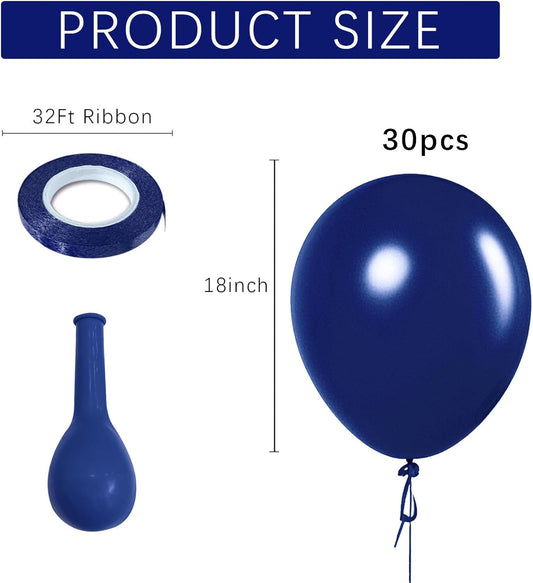 Navy Blue Balloons Latex Party Dark Blue 30 Pack 18 inch Round Navy Balloons for Wedding Graduation Birthday Party Backdrop Decorations
